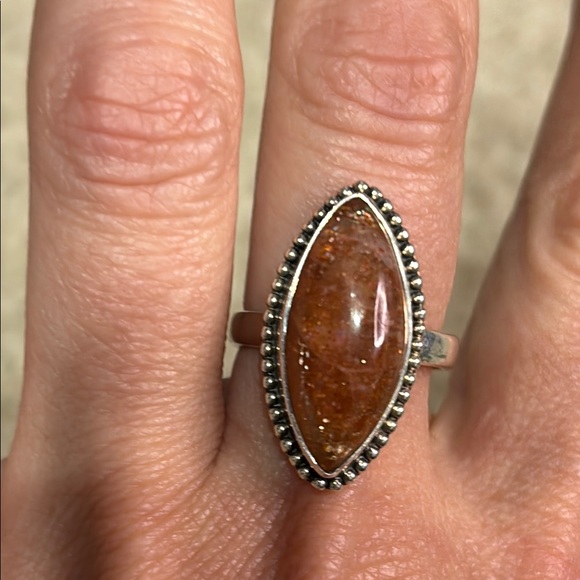 ❤️‍🔥High Quality Genuine Sunstone 925 Sterling Silver Ring - Picture 4 of 7